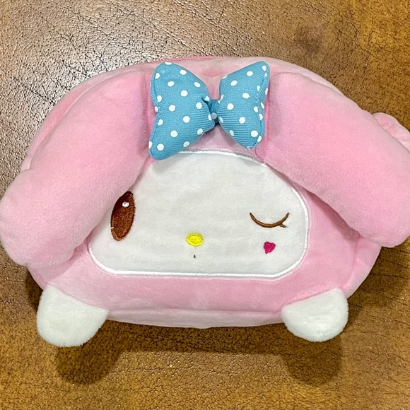 My Melody Plush Cosmetic Makeup Pouch Travel Case Kawaii Sanrio Pink - Picture 1 of 11